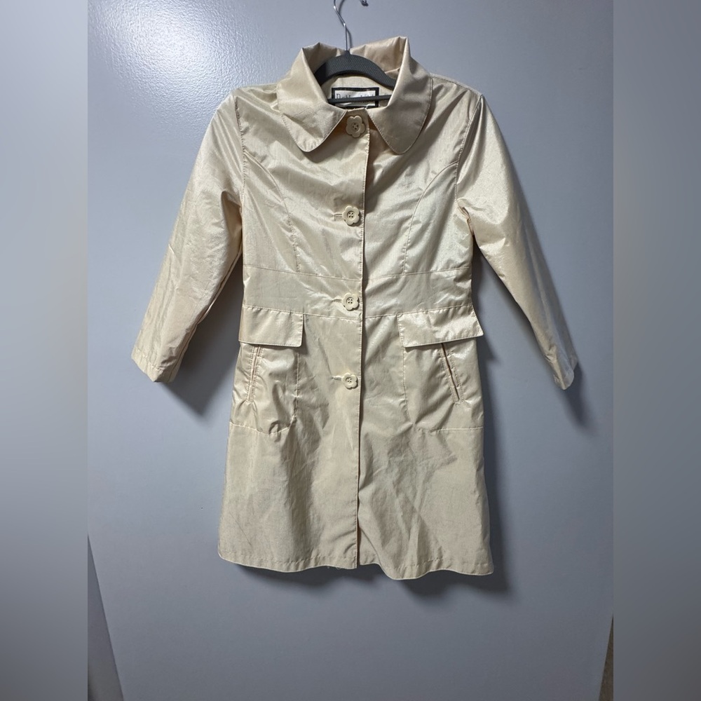 Rothschild Kids shiny Beige jacket with matching hat Euc 12 - Picture 3 of 13
